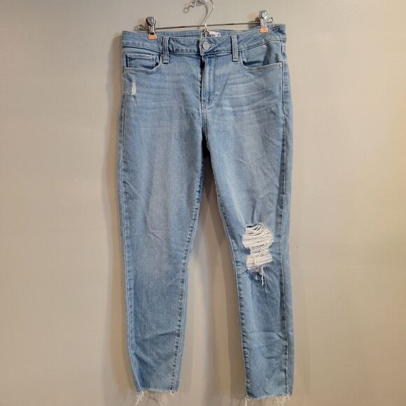 Paige Verdugo Ankle Jeans Mid Rise Size 30 Distressed - Picture 1 of 8